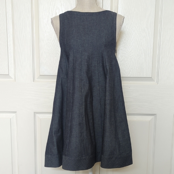 Theory Dresses & Skirts - Theory Denim Darted Pleated Sleeveless Dress, Size 0